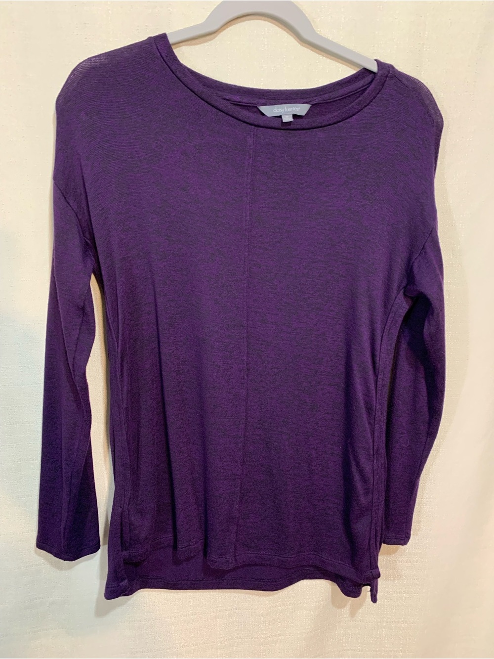 Daisy Fuentes Purple Long Sleeve Crewneck Top a1/6